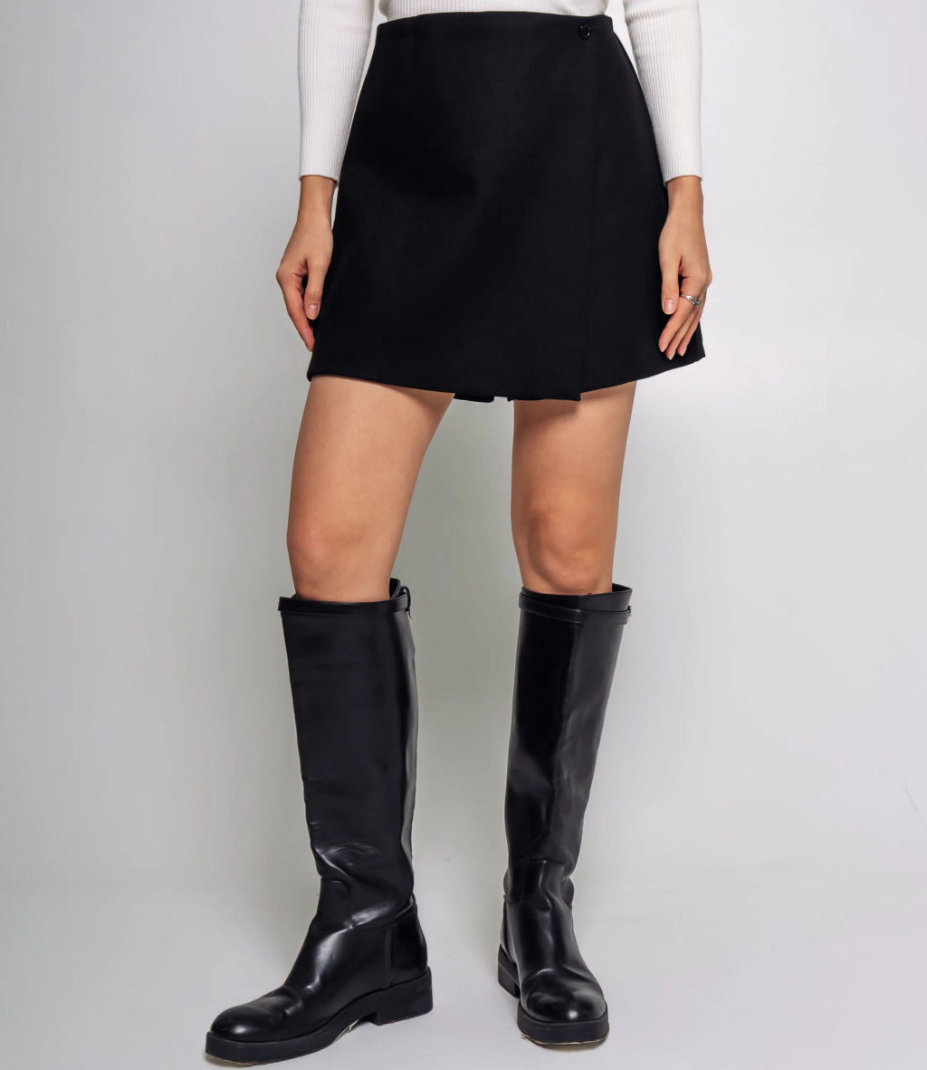 Юбка-шорты #КТ8662, чёрный