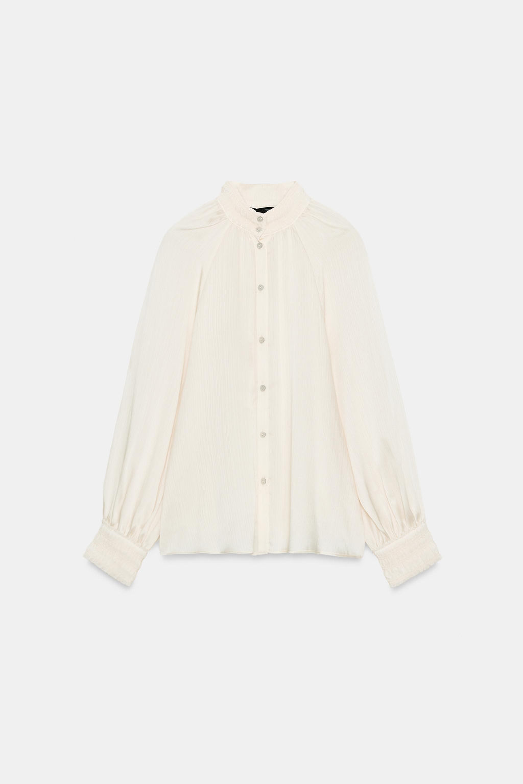 BLUSA SATINADA CUELLO SUBIDO / Crudo - Zara фото 7