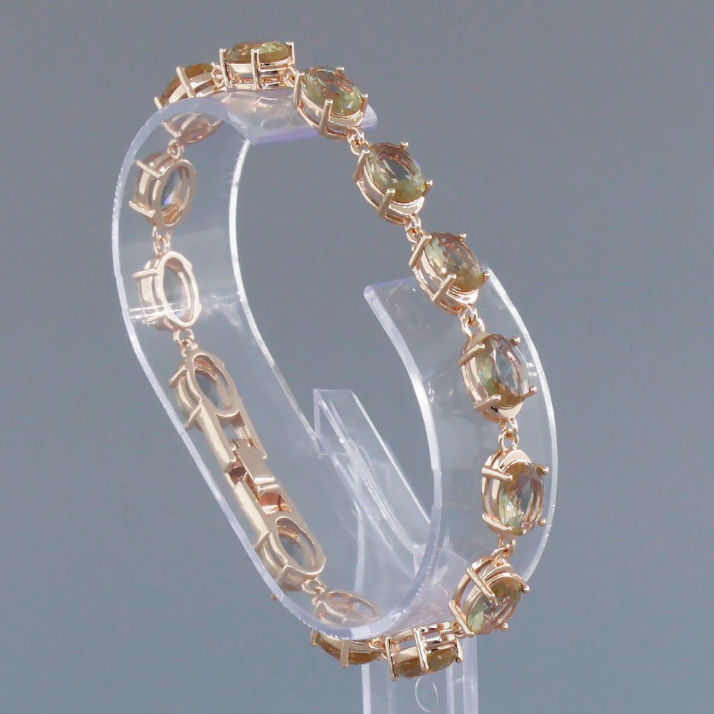 Султанит, браслет Джейни, покрытие под золото, длина 17.5см - Agat77 фото 2