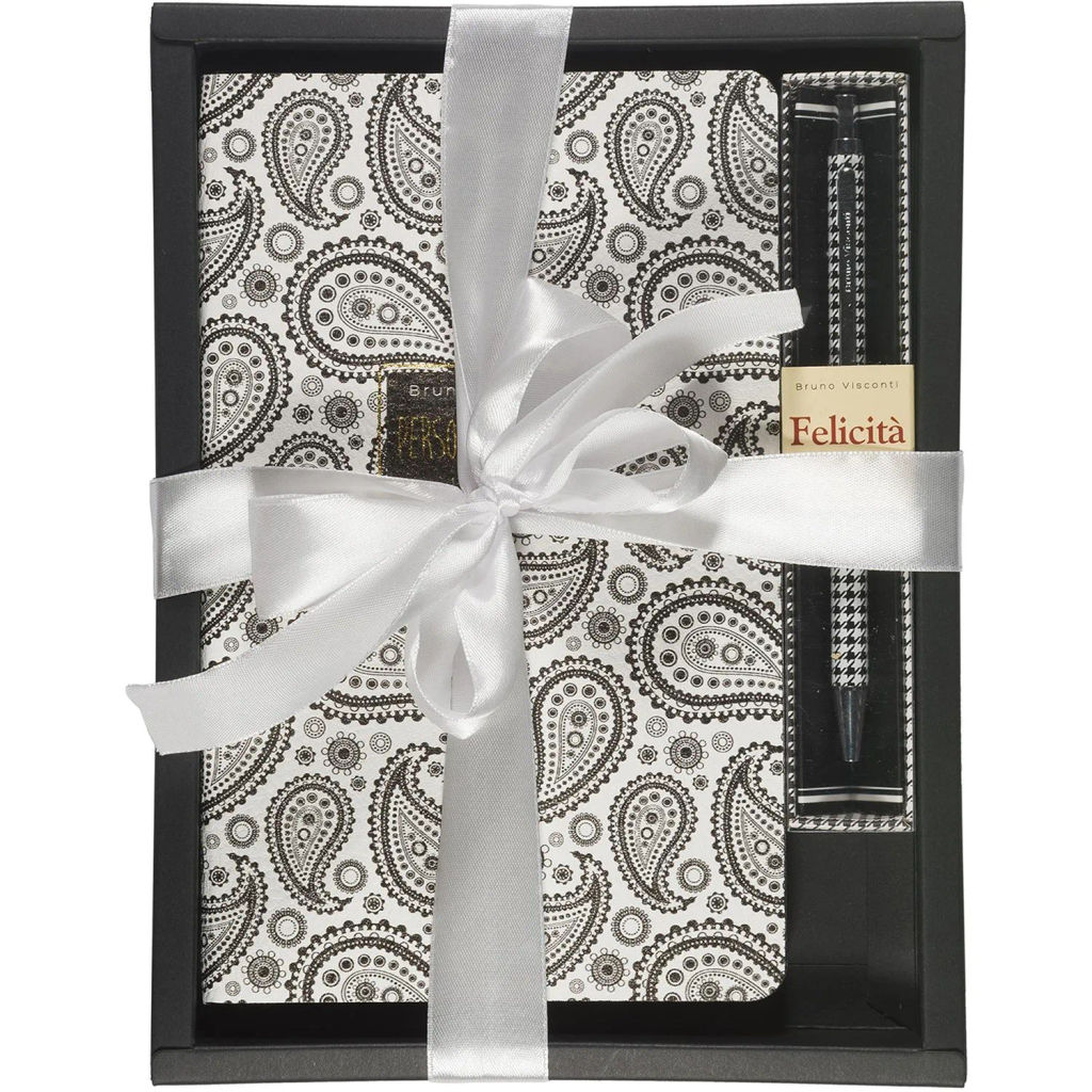 Ежедневник недатированный А5 Black&White Вост.мот,мет.ручка,наб 3-743/02-5