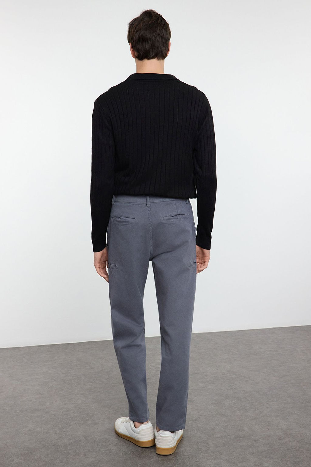 TRENDYOL MAN Antrasit %100 Pamuk Pileli Kargo Cepli Dokuma Gabardin Pantolon TMNAW25PL00006 - Trendyolmilla фото 5