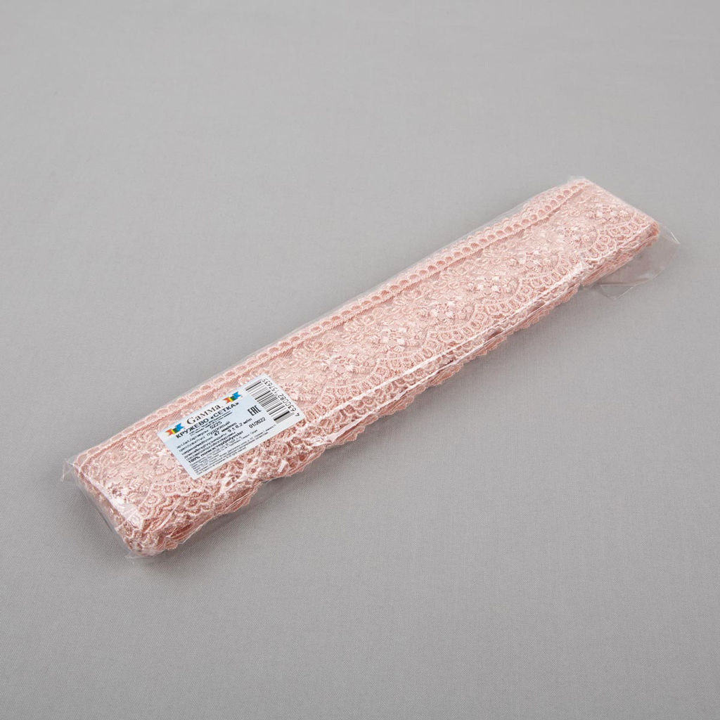 Кружево Gamma сетка 47 мм 5225 в пакете 9 м 0.2 Турция 2-й сорт пудровый