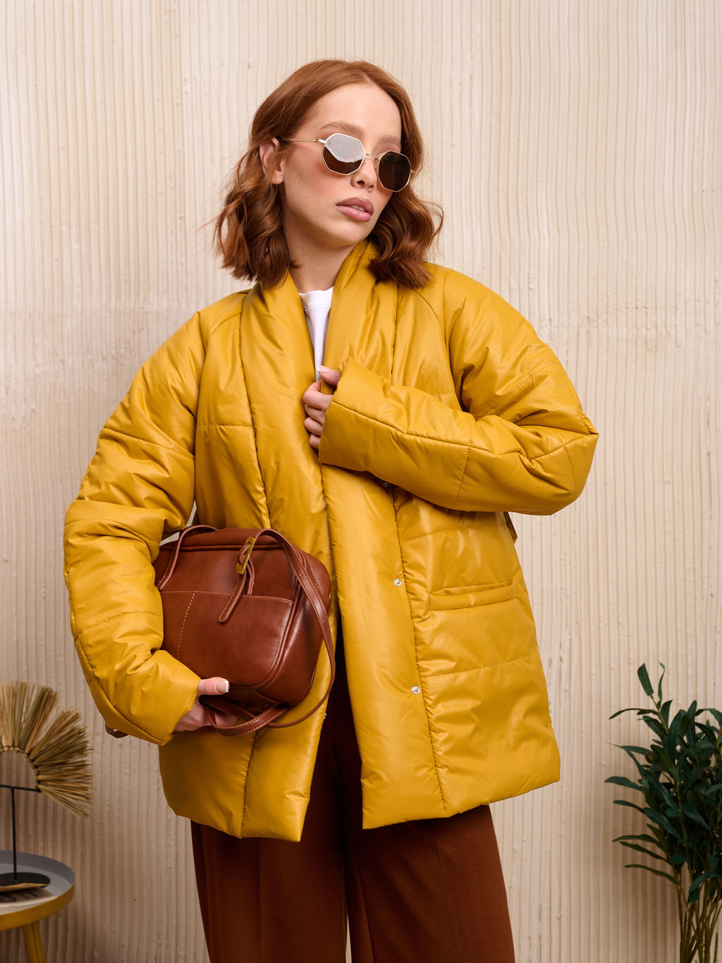 Куртка женская "Кимоно" горчица