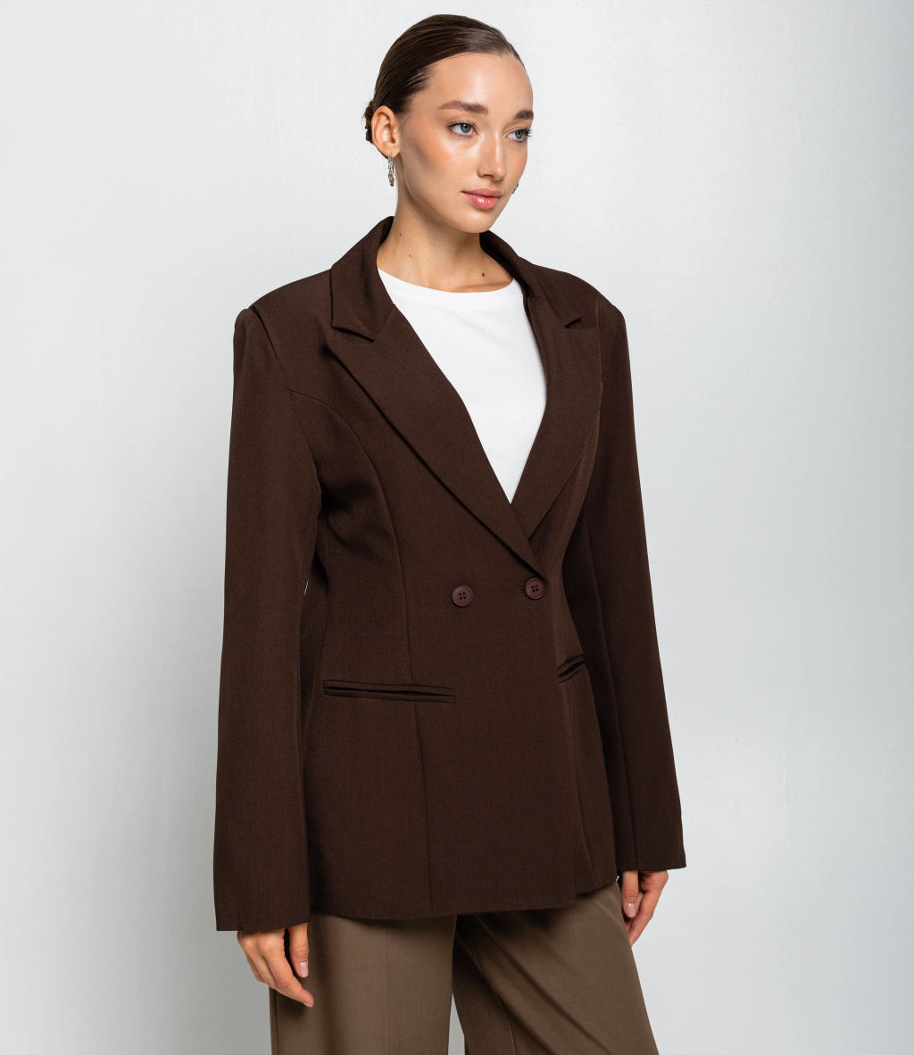 Жакет #КТ20723, тёмно-коричневый