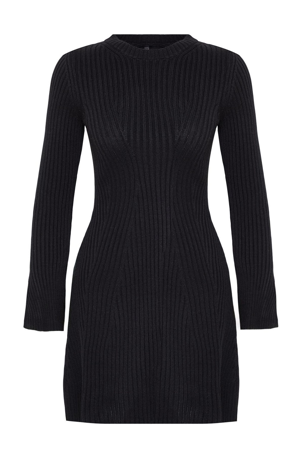 TRENDYOLMILLA Antrasit Mini Triko A-Line Formda Elbise TWOAW25EL00030 фото 27