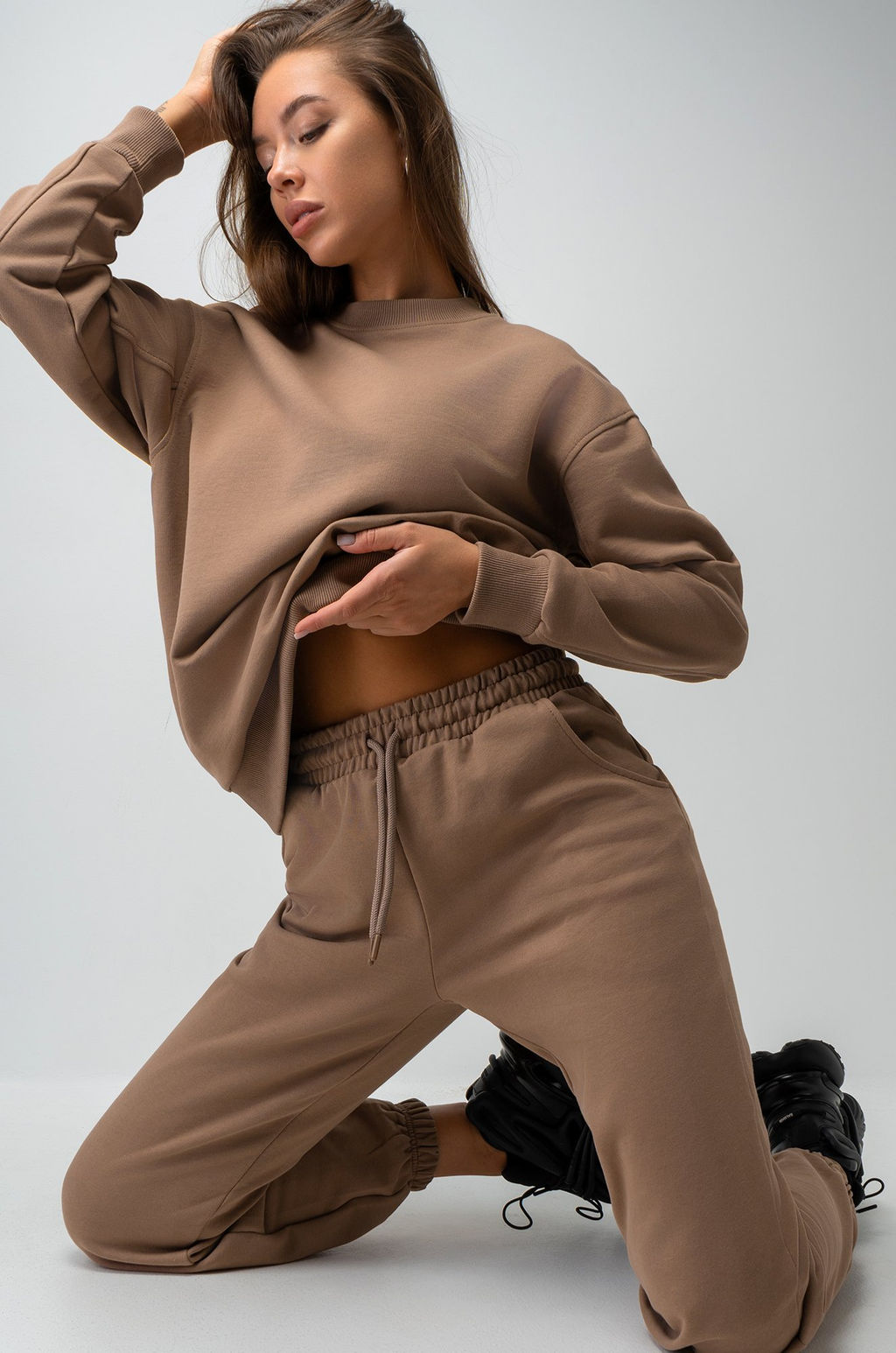 Женский костюм оверсайз из футера трехнитки Happyfox - Happy fox фото 11