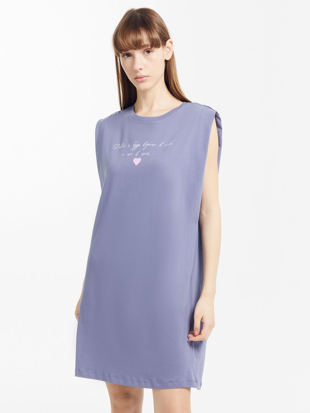 Туника женская домашняя в синем цвете с печатью - Mark formelle фото 3