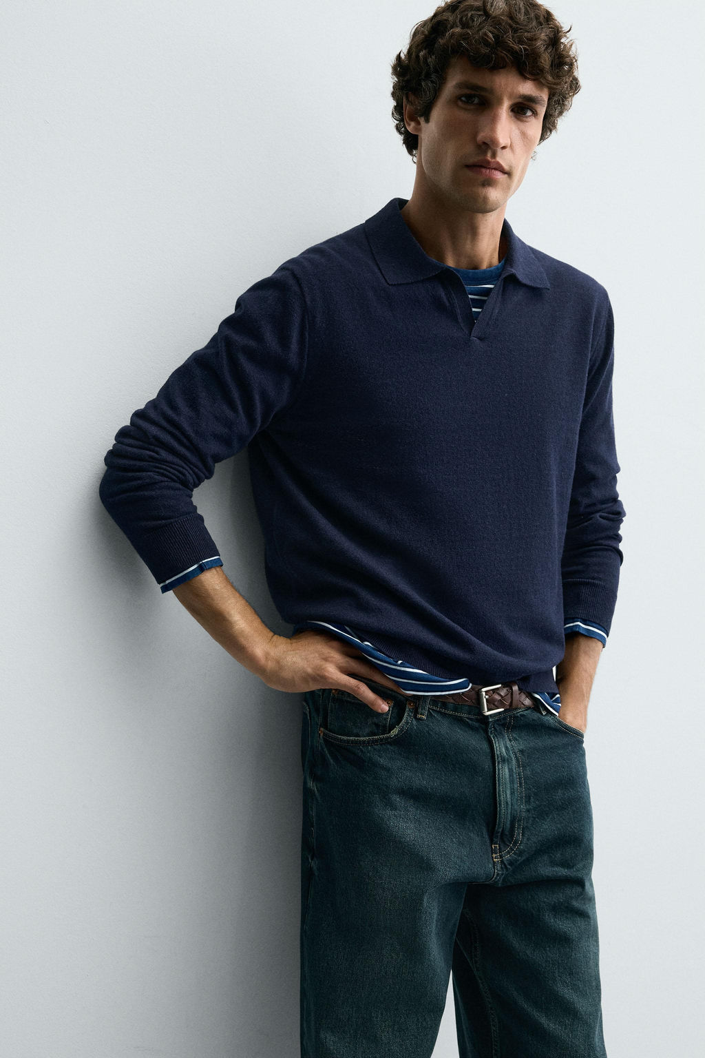 TEXTURED KNIT POLO SHIRT - Zara фото 5