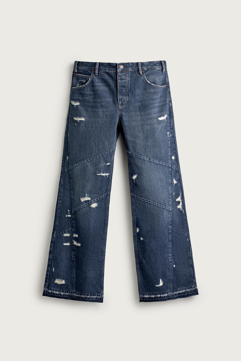 JEANS FLARE FIT COSTURAS / Azul - Zara фото 7