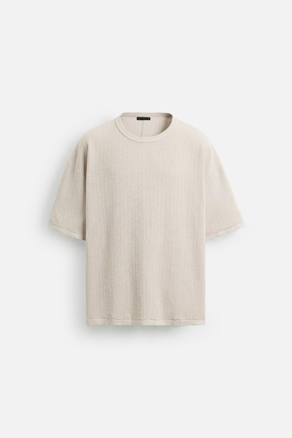 WASHED TEXTURED KNIT T-SHIRT - Zara фото 7