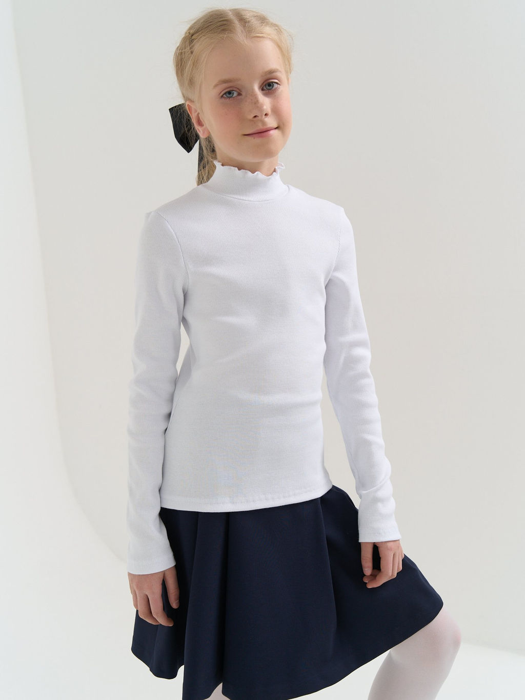 Бадлон с волнистым воротом Белый 7+ - Bungly фото 5