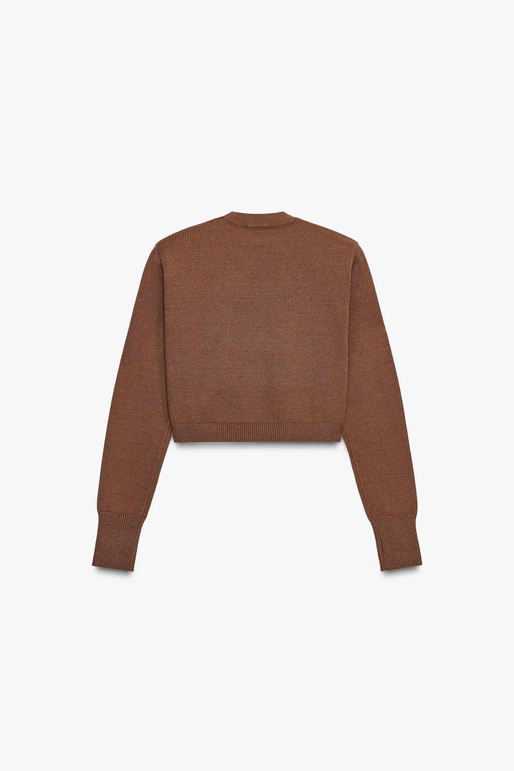 CROPPED KNIT SWEATER WITH SHOULDER PADS