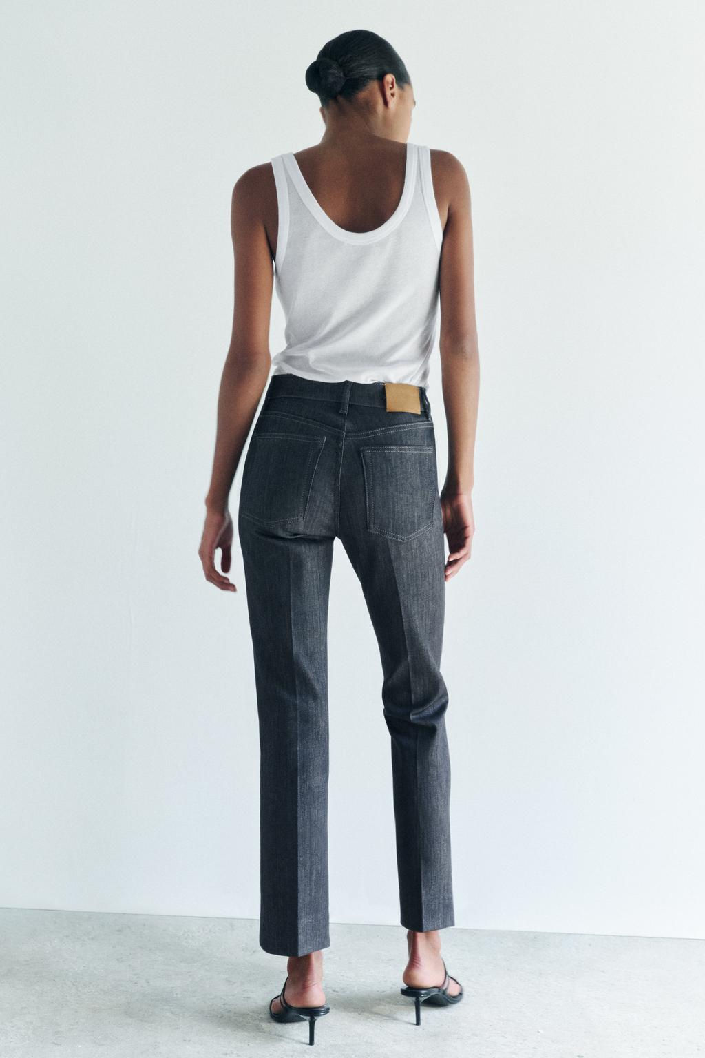 ZW COLLECTION BOOTCUT HIGH-WAIST CROPPED JEANS - Zara фото 34
