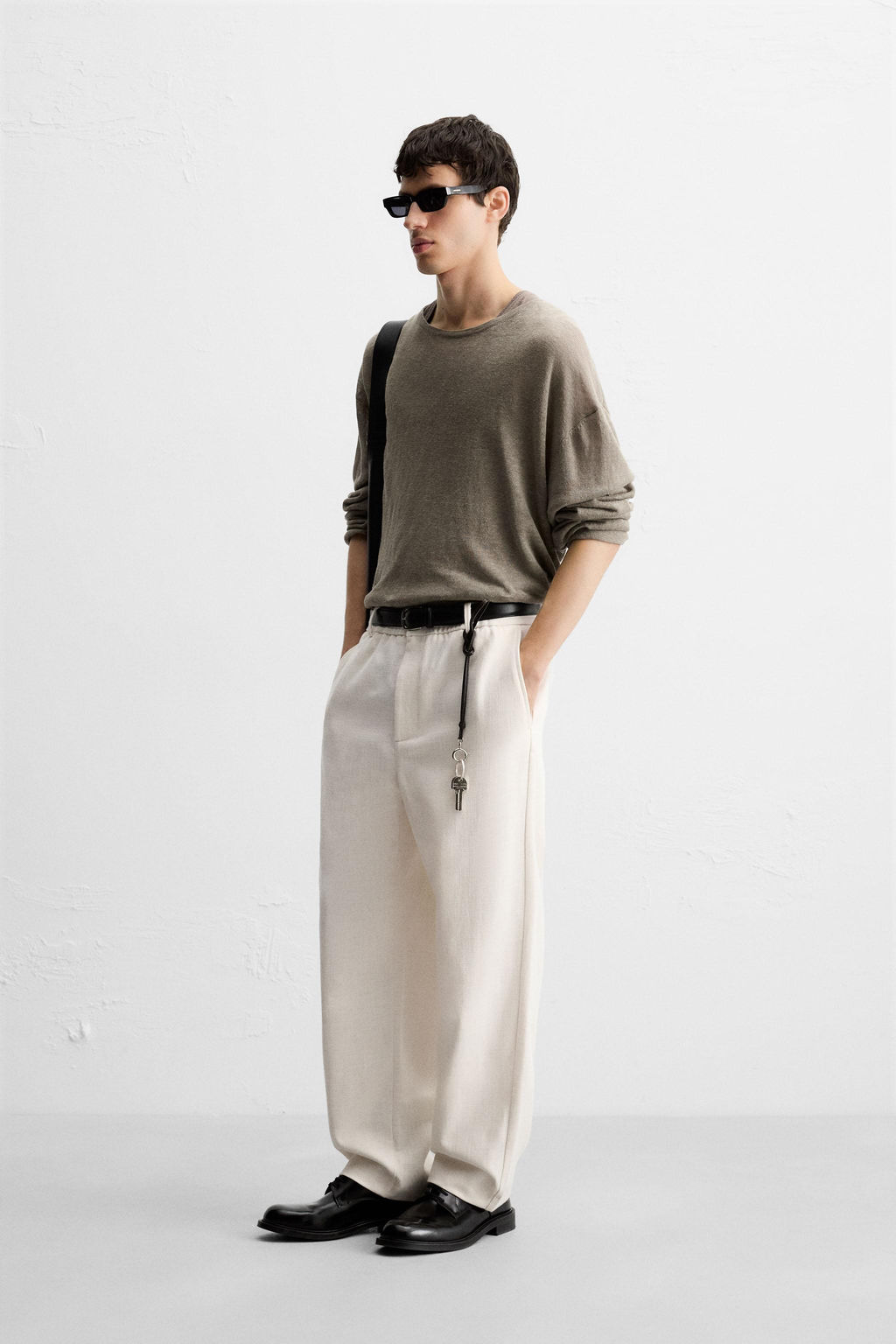 TEXTURED REGULAR FIT TROUSERS - Zara фото 34