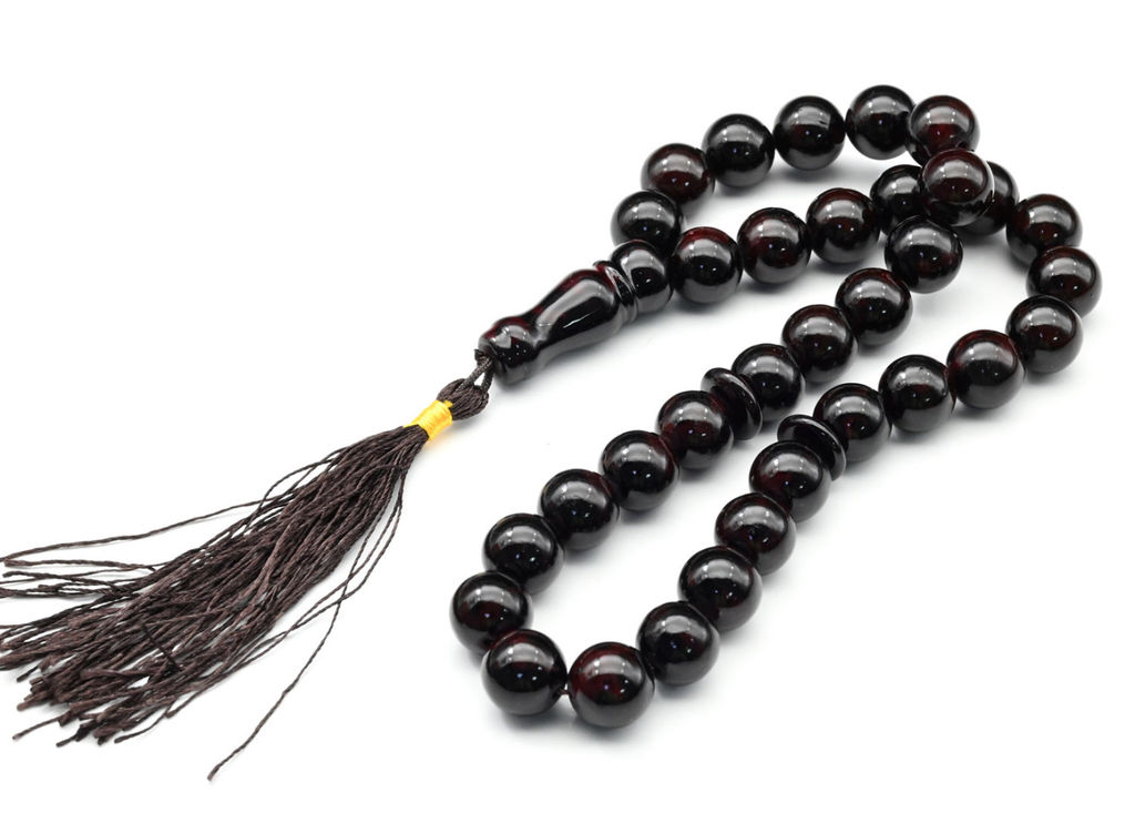 Четки православные 33 бусины из граната имитация шарик 12мм, 40см