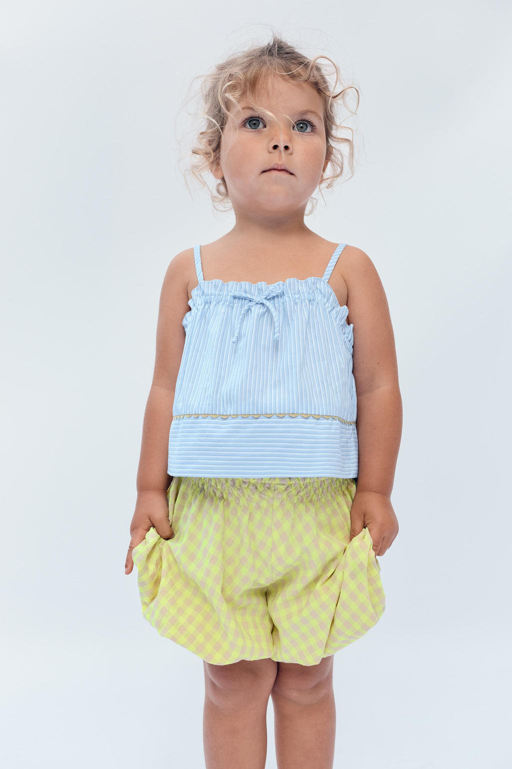 2-14 A?OS/ SHORT BOMBACHO CUADRO VICHY LIMITED EDITION / Amarillo - Zara фото 9