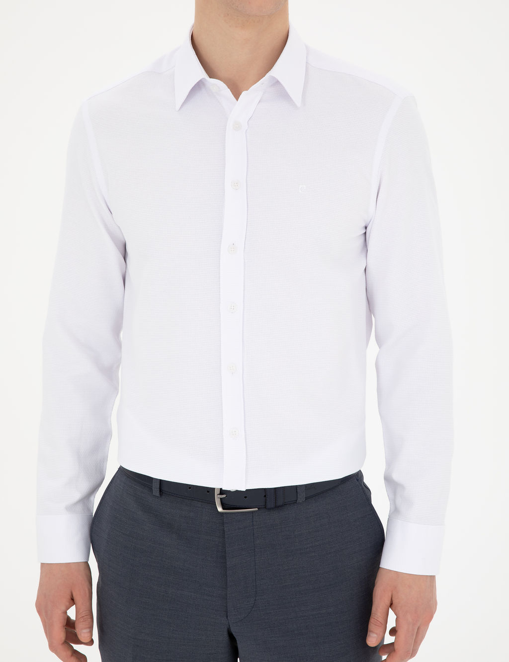 Beyaz Slim Fit Arm_rl_ Uzun Kollu G_mlek