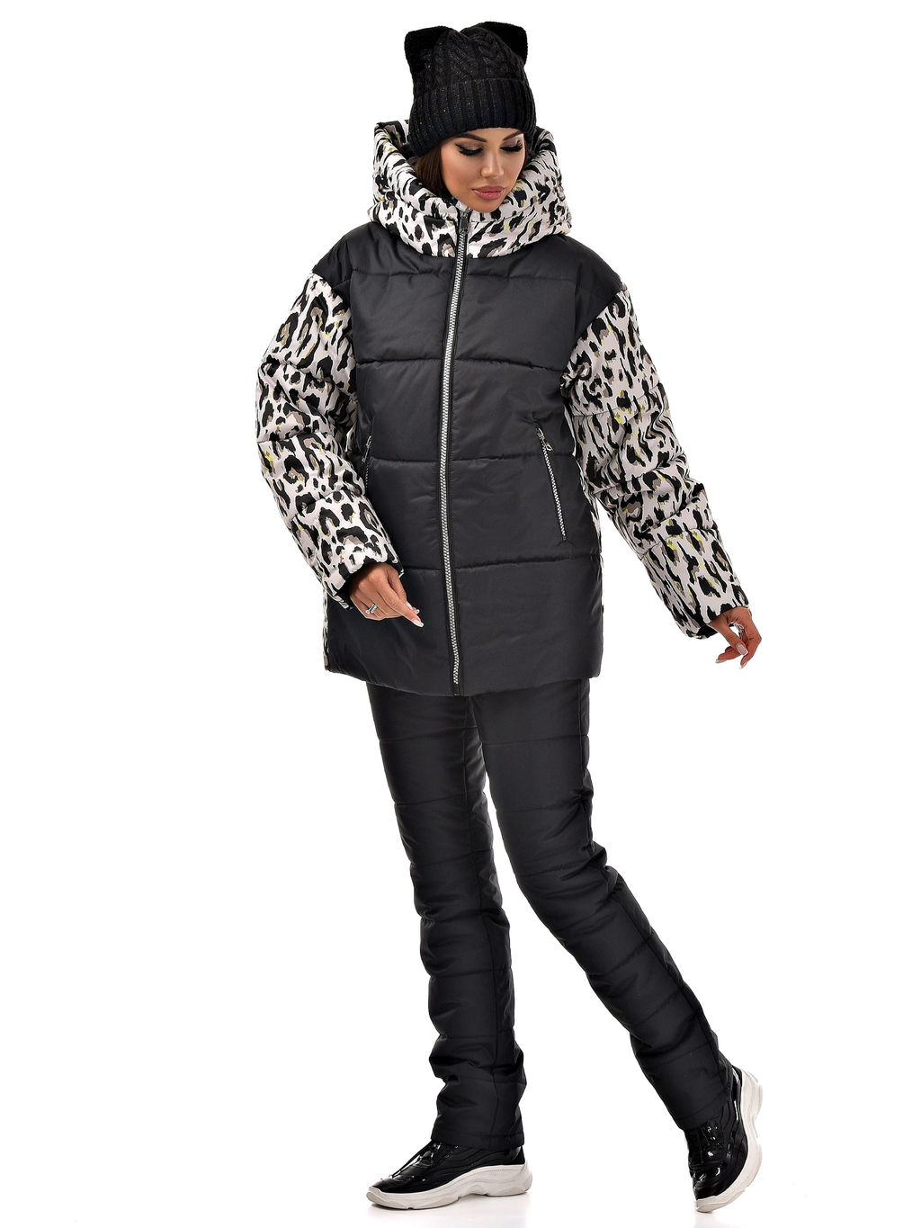 до -20, синтепон 300 г с дизайнерским принтом, зимняя куртка - А+б коллекция фото 4