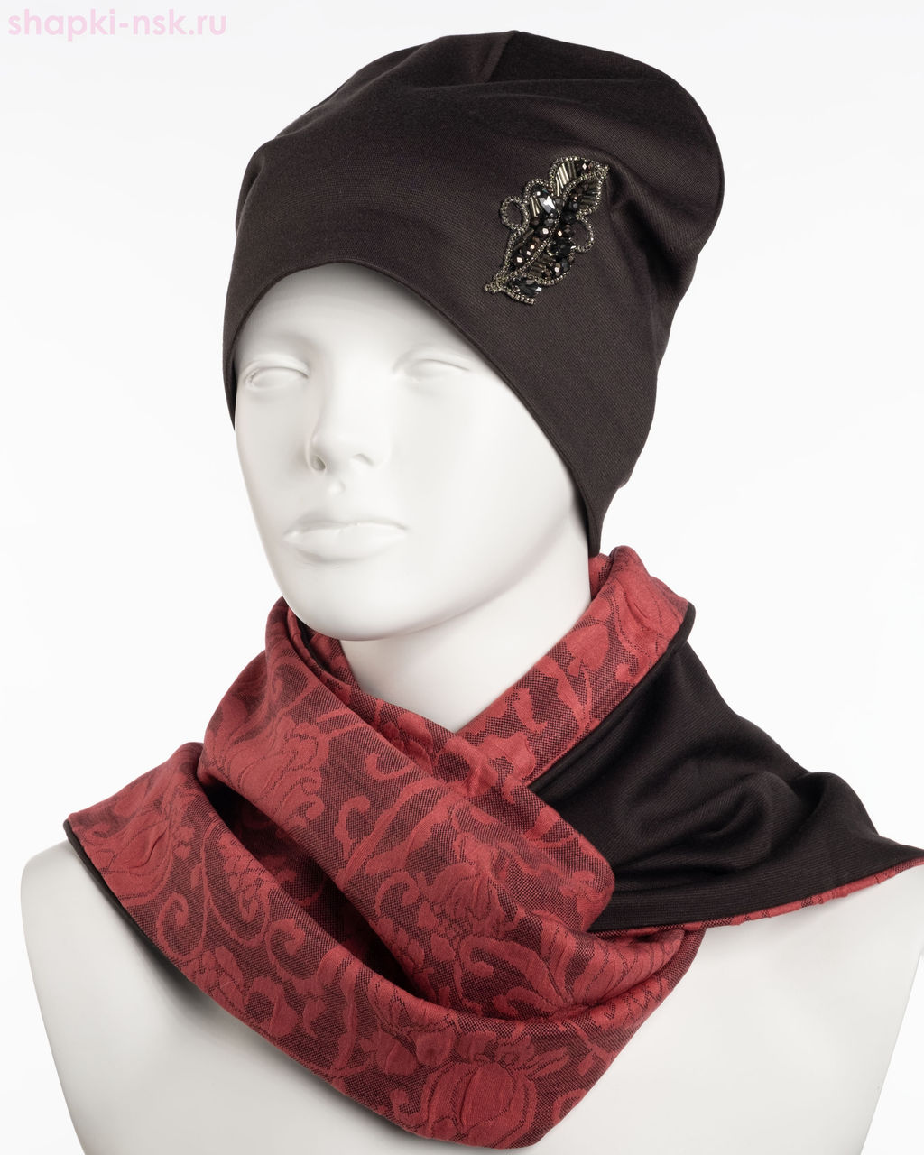 0144к СП Комплект женский флис (колпак+снуд) (56-58)