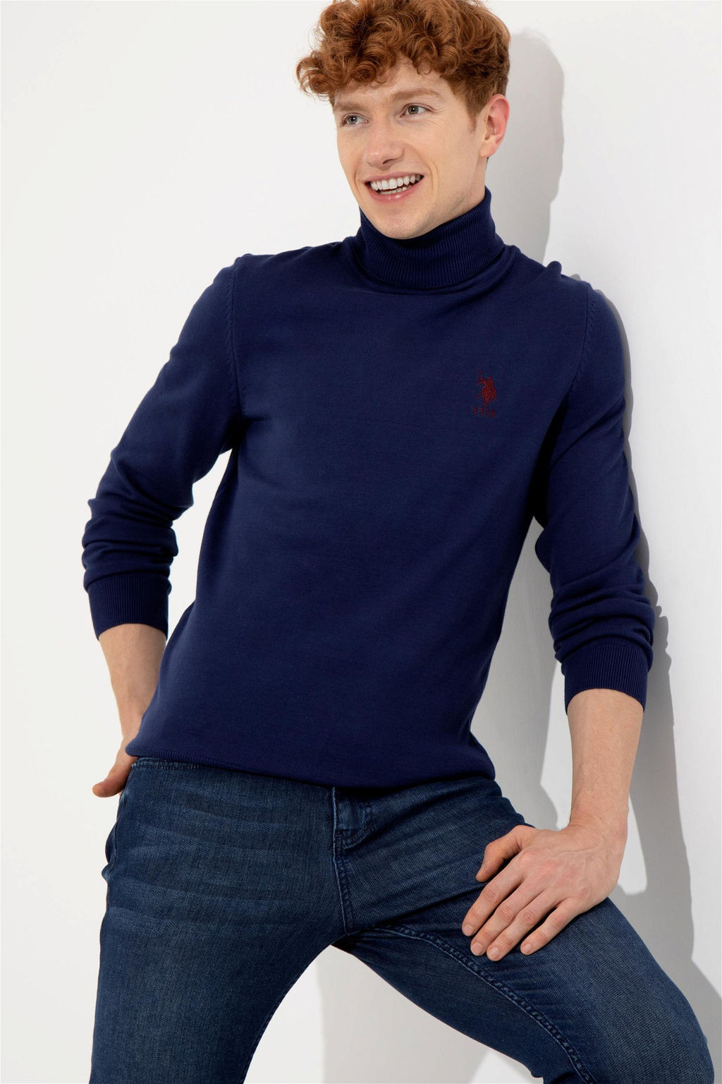 Мужской синий трикотажный свитер Basic - U.s. polo assn фото 7