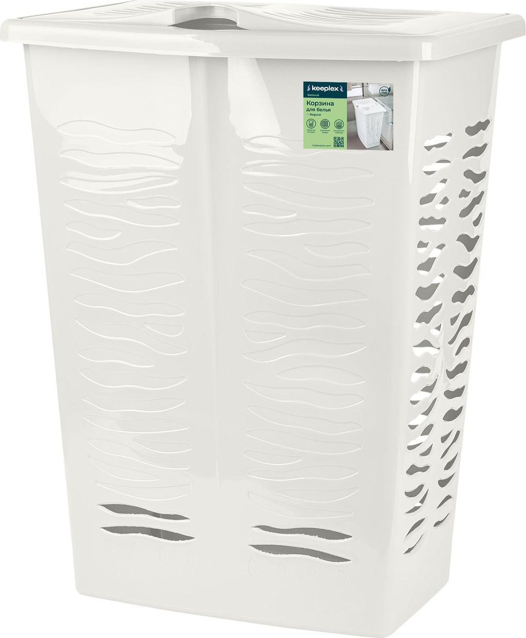Корзина для белья Keeplex Regular с откидной крышкой 42л 39,8х29,9х53,7см KL1707