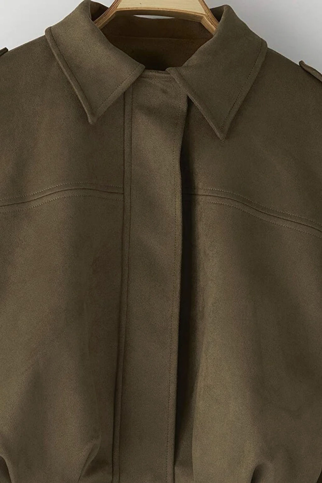 Haki Oversize Kal?p Suet Bomber Ince Ceket Mont TWOAW26MO00125