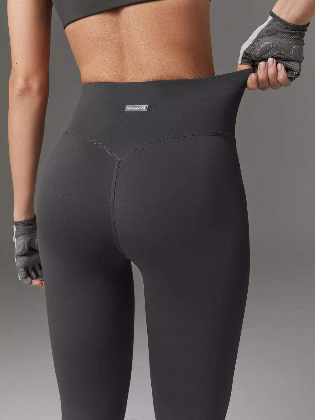 Лосины спортивные укороченные серые - NEVERLATE фото 4