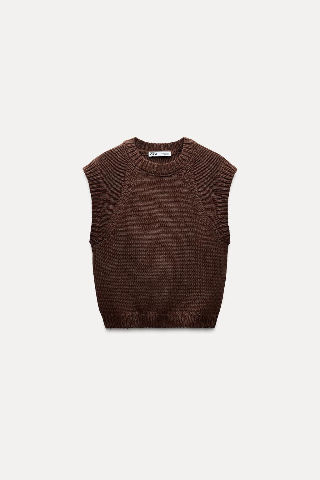 PLAIN KNIT WAISTCOAT - Zara фото 3