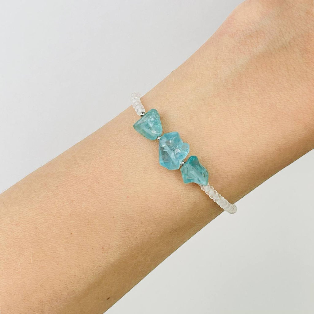 Браслет из Горного Хрусталя и Апатита