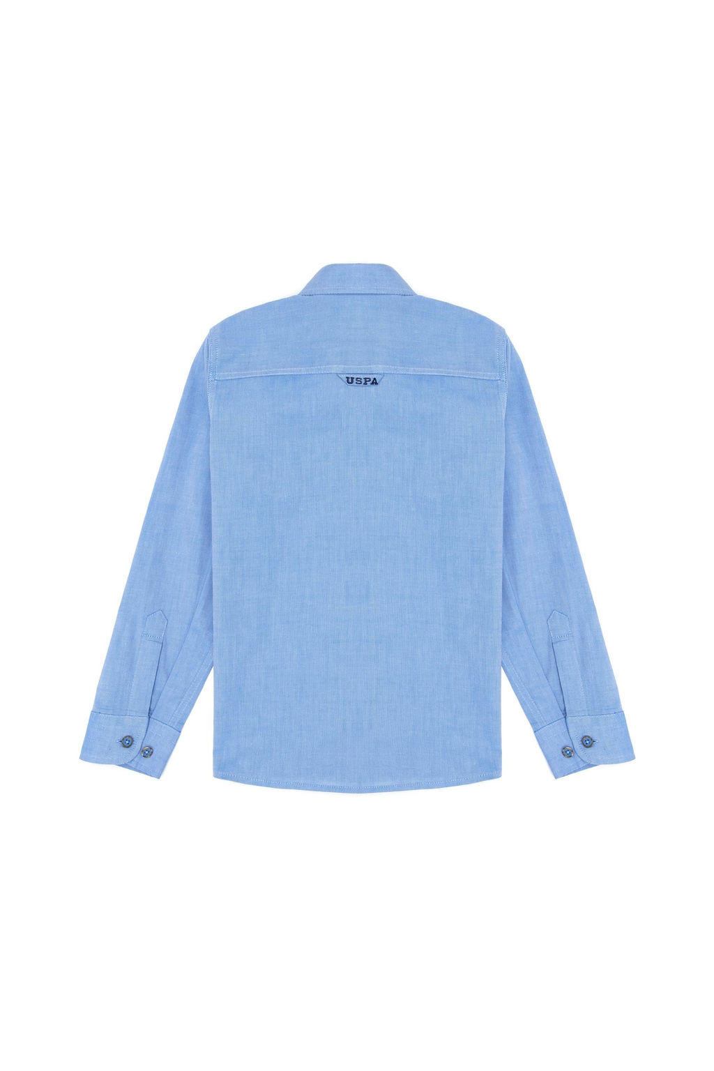 Темно-синяя базовая рубашка с длинным рукавом для мальчиков - U.s. polo assn фото 7