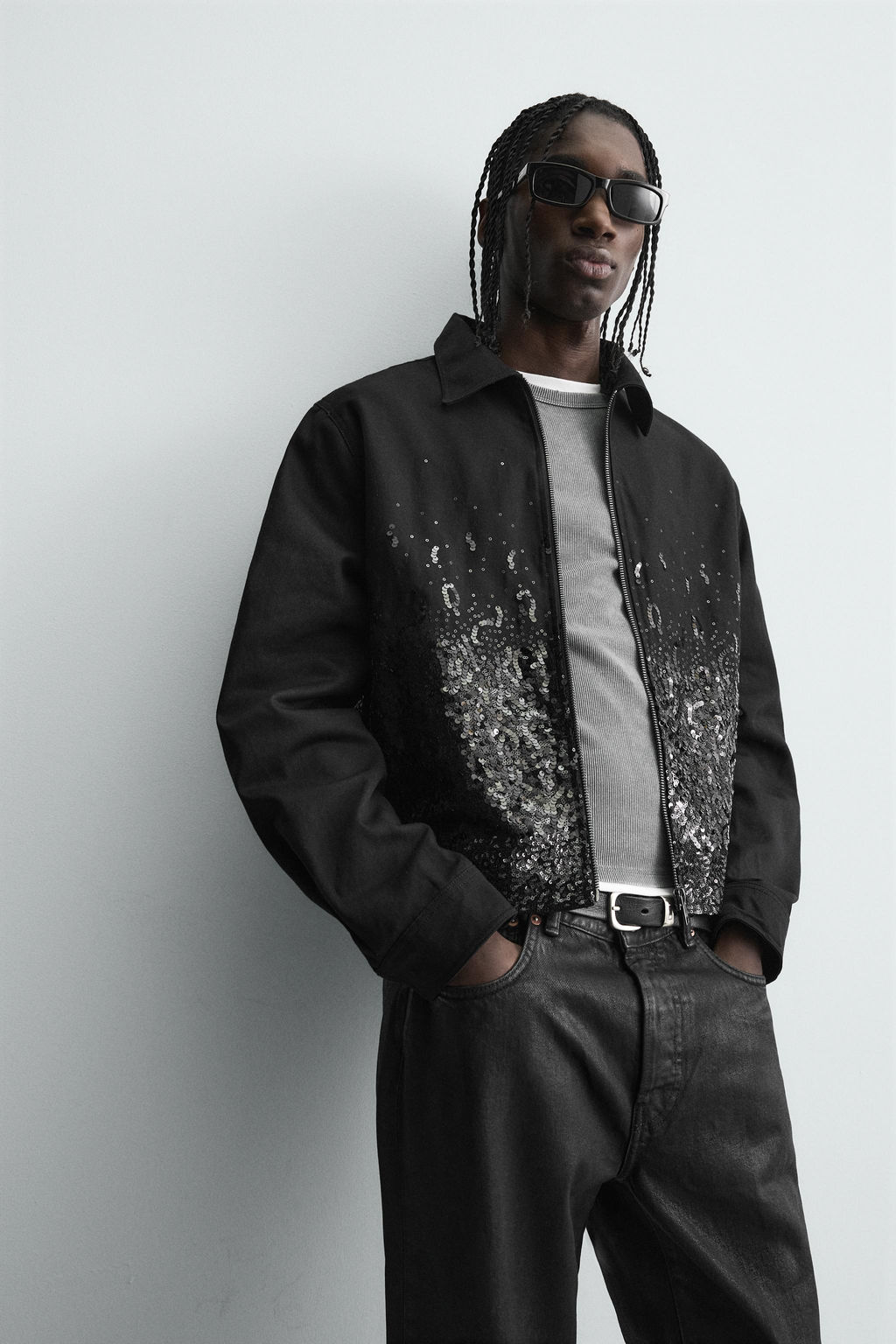 CROPPED FIT SEQUIN JACKET - Zara фото 6