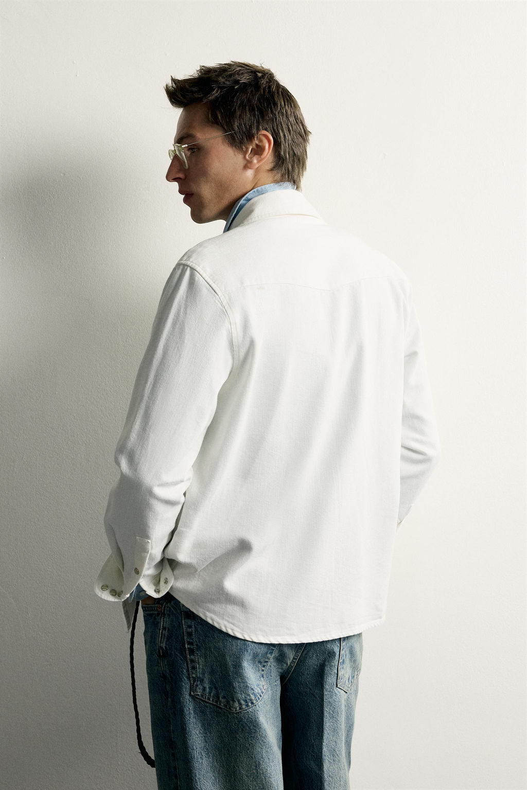 CAMISA WESTERN REGULAR FIT ALGOD?N - LYOCELL / Blanco - Zara фото 3