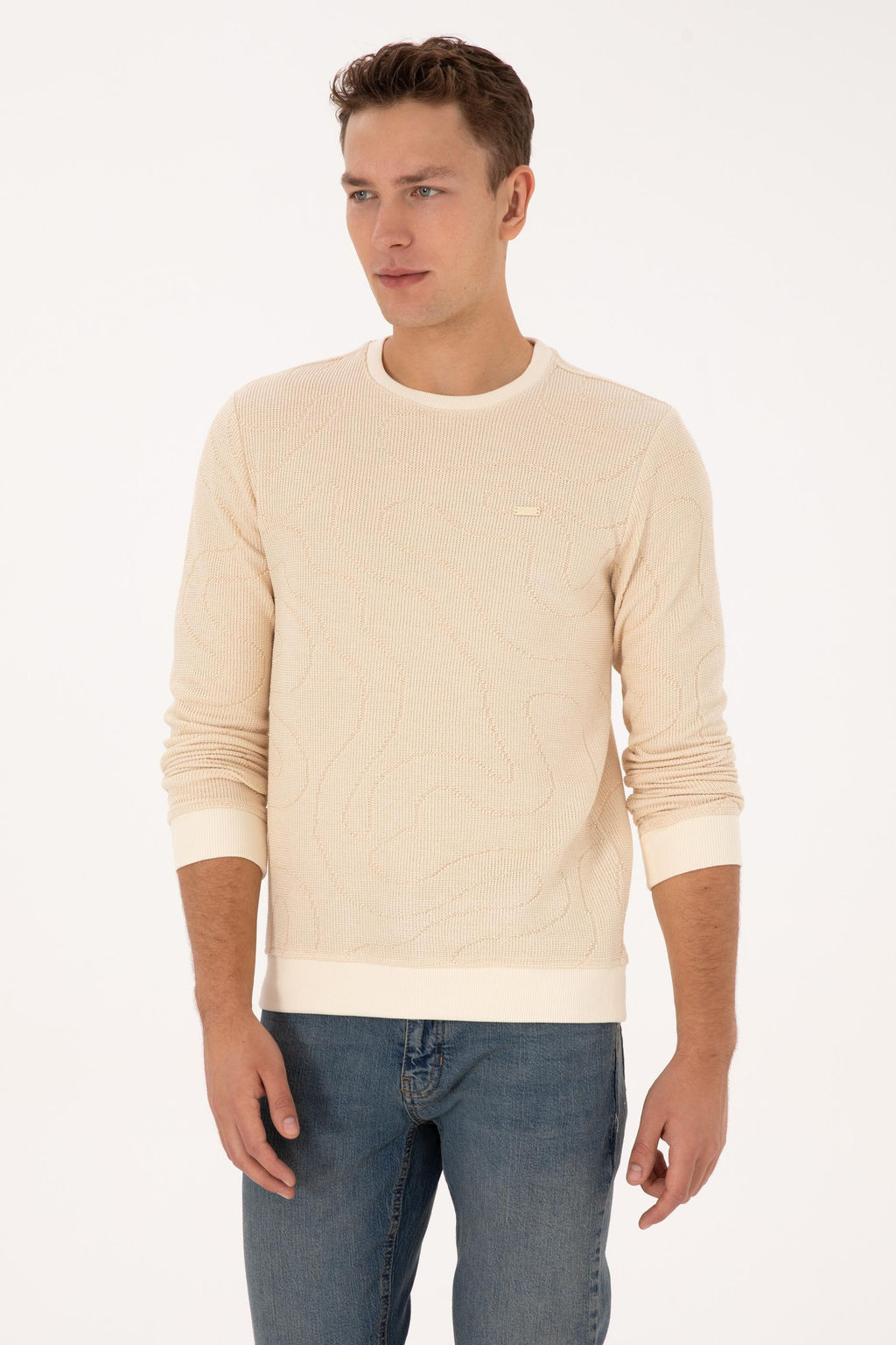 Erkek Krem Sweatshirt