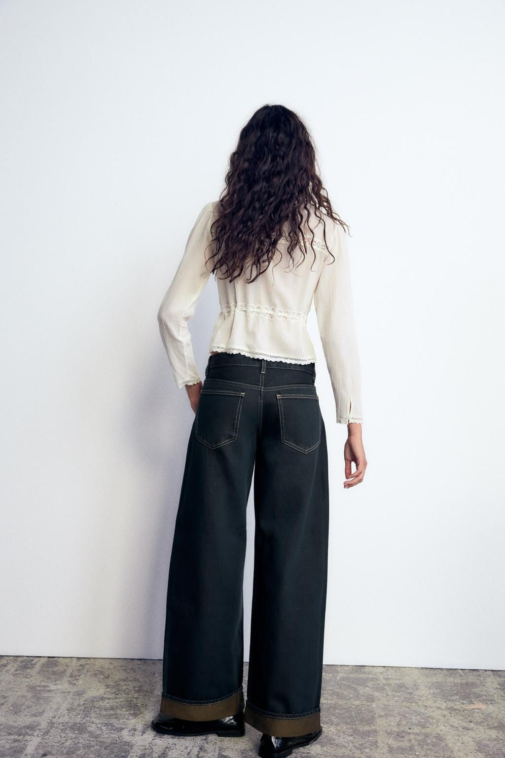 JEANS TRF RELAXED MINI FOLD UP LOW RISE - Zara фото 4