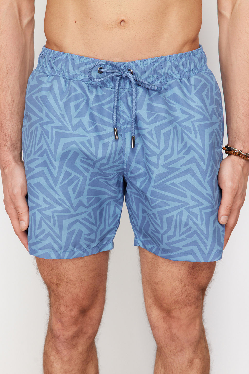 TRENDYOL MAN Mavi Standart Boy Geometrik Bask?l? Deniz Sortu TMNSS24DS00007 - Trendyolmilla фото 14