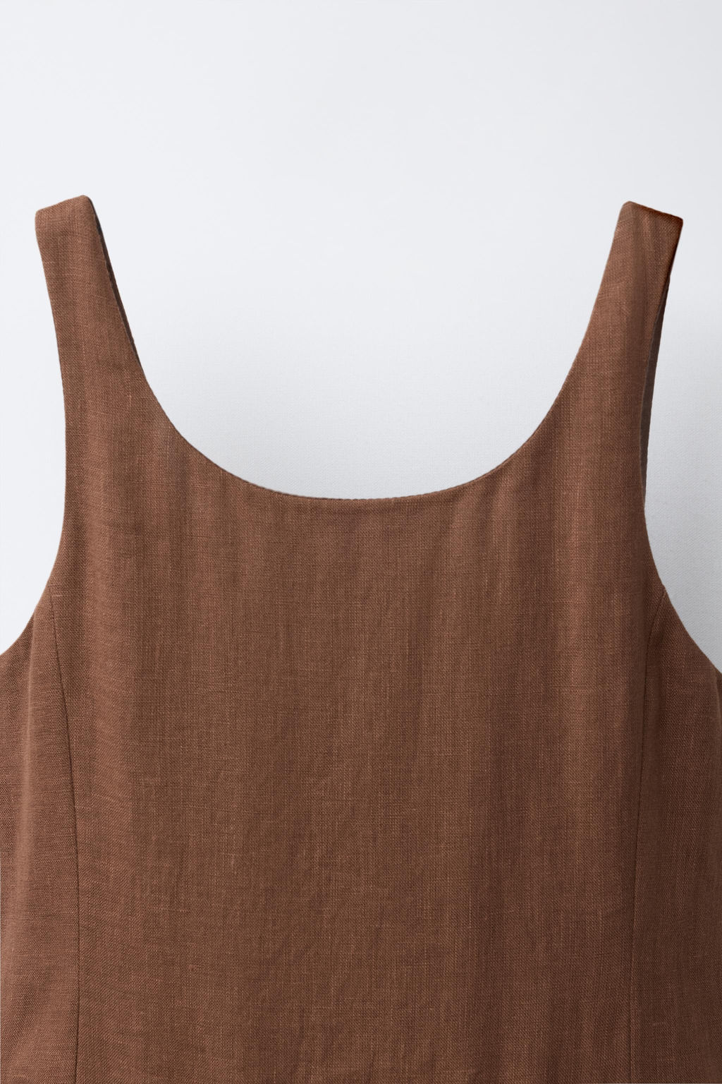 VESTIDO COLOR BLOCK 100% LINO / Marr?n - Zara фото 5
