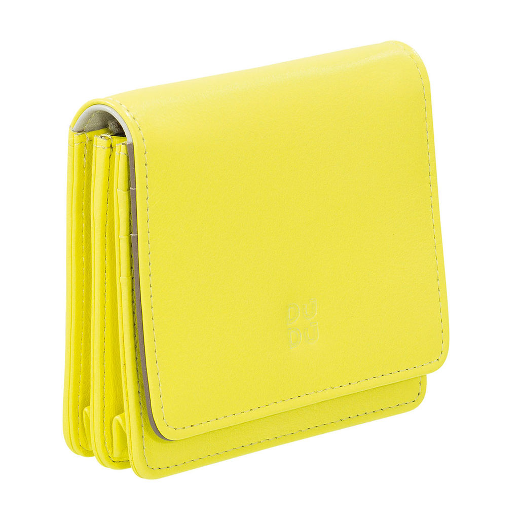Итальянский кожаный кошелек DuDu серии Flores | цитрусовый желтый - Dudubags фото 4