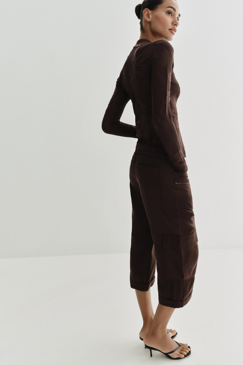 CHAQUETA PUNTO JACQUARD / Marr?n - Zara фото 5