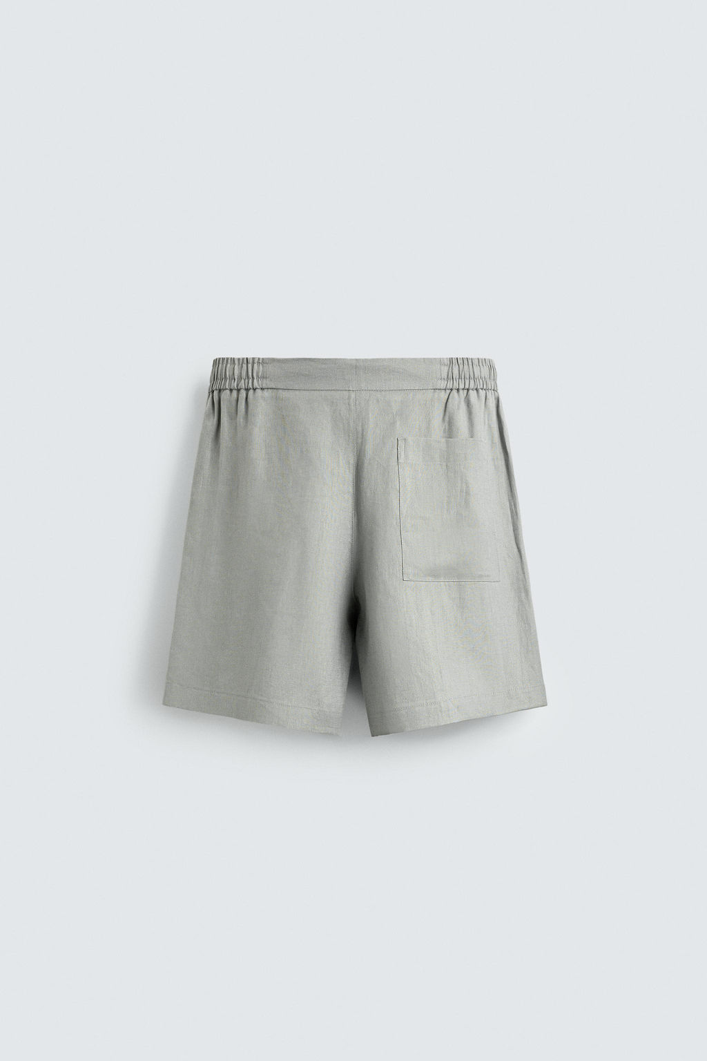 BERMUDA RELAXED FIT 100% LINO / Gris claro
