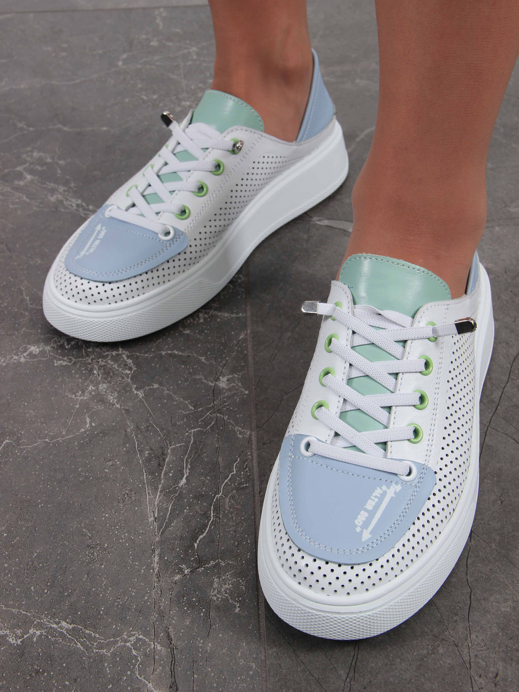 Кеды EDART 163.P.LusiR2 w.Белый-голубой-мята - Ed'art фото 9