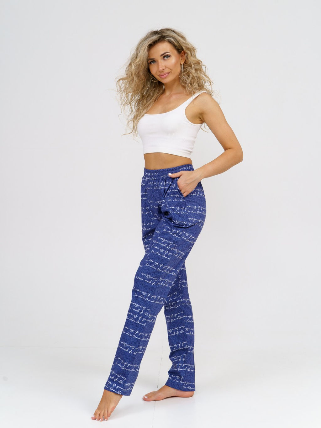 Брюки Силуэт джинс/буквы
