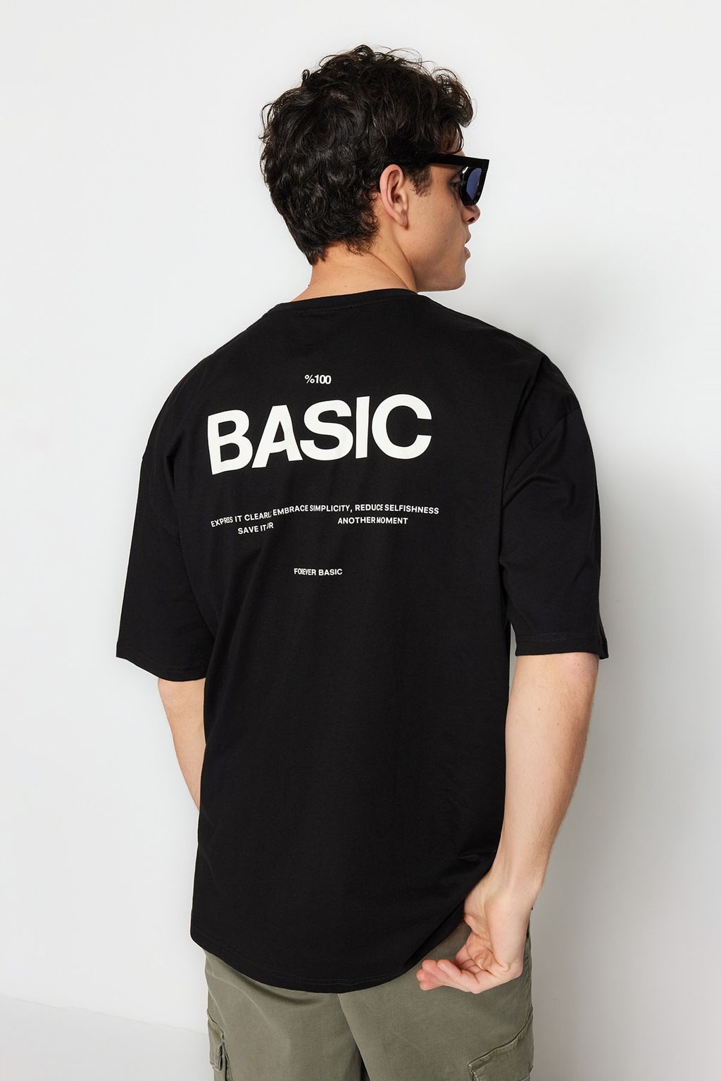TRENDYOL MAN Gri Oversize Bisiklet Yaka Slogan Orme T-Shirt TMNSS23TS00263 - Trendyolmilla фото 6