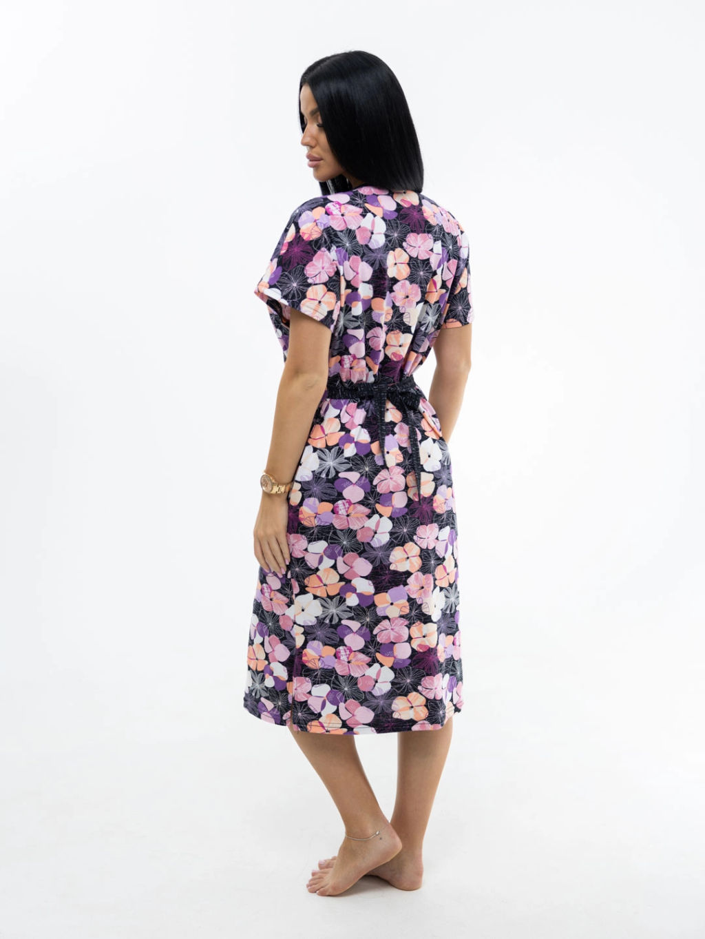 Халат женский, цвет розовый сиреневый синий