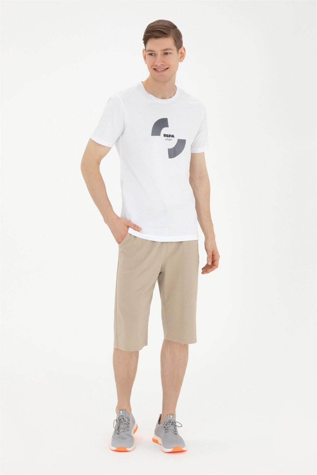 Мужские трикотажные шорты светло-хаки - U.s. polo assn фото 3