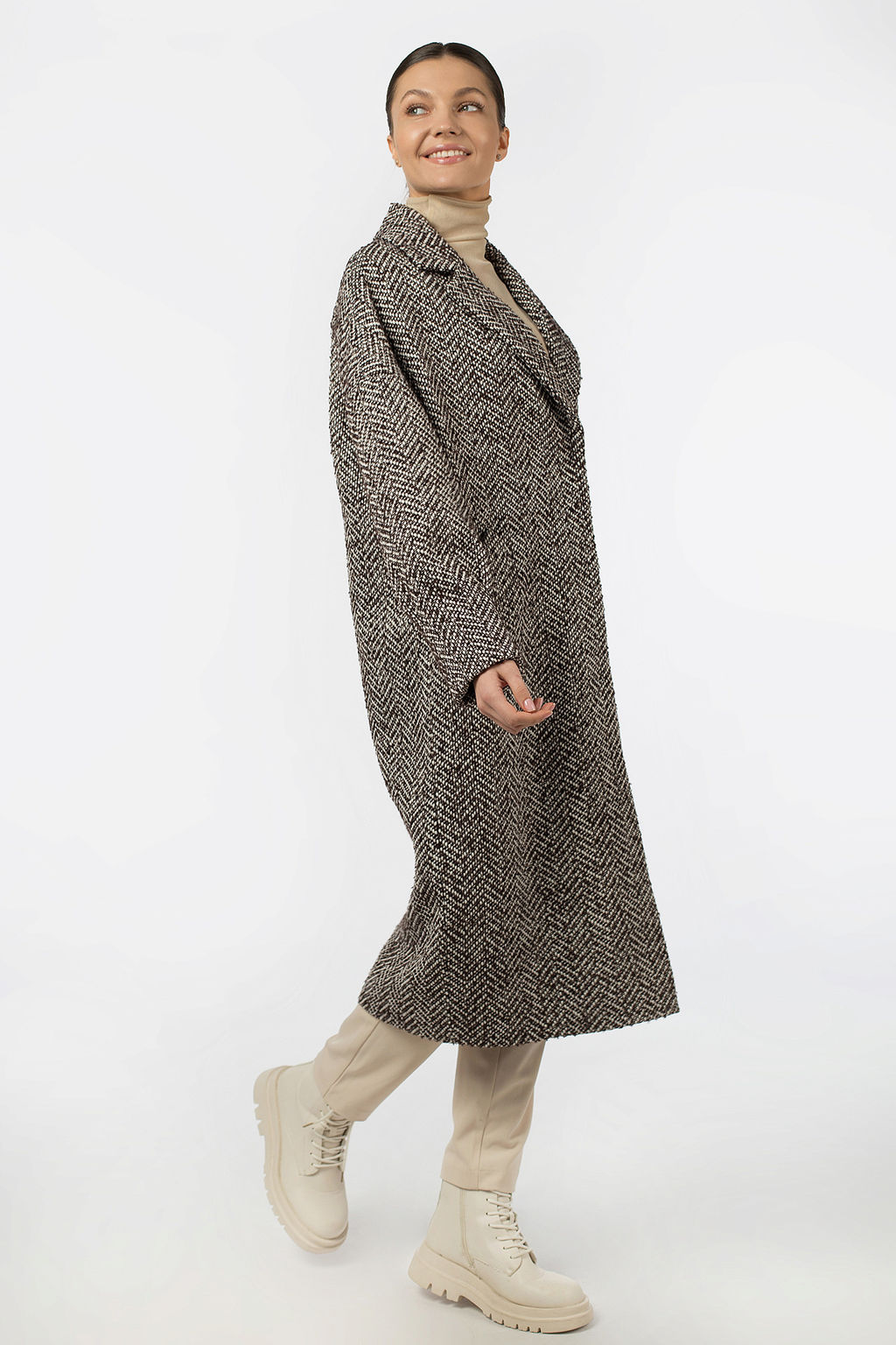 Пальто женское демисезонное в составе шерсть 60% - El podio фото 2