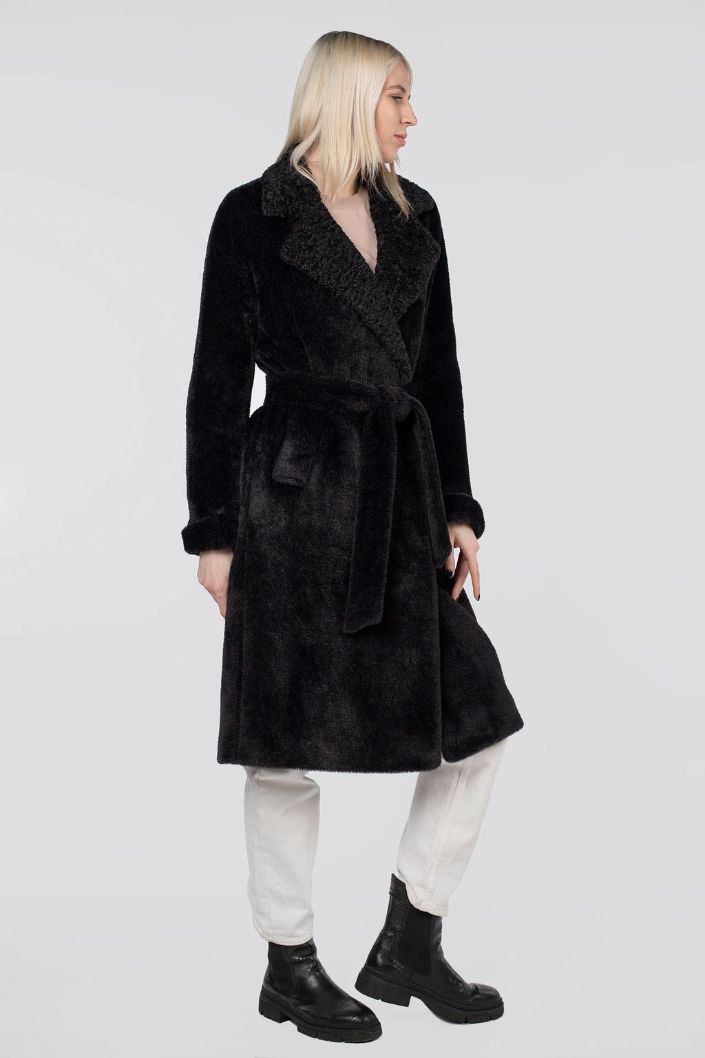 Пальто женское утепленное (пояс) - El podio фото 4