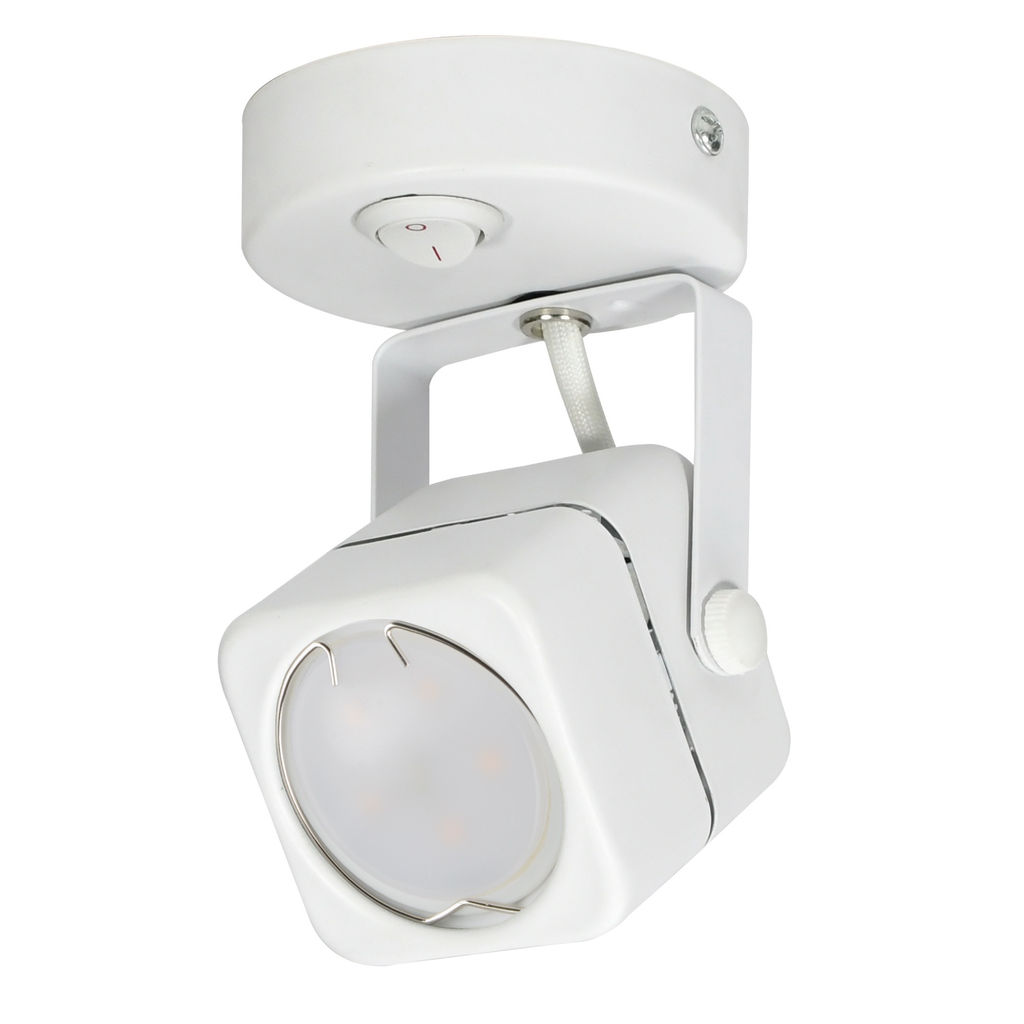 DLC-S613 GU10/B WHITE Светильник декоративный накладной, серия Sotto. Без лампы, цоколь GU10. Выкл. на корпусе. Металл. Белый. TM Fametto