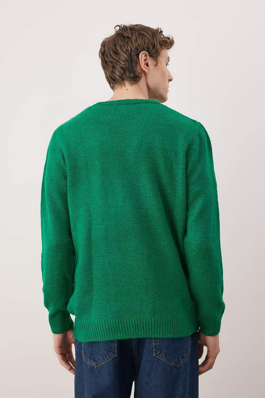 Lacivert Regular Bisiklet Yaka Animal Kazak TMNAW26KZ00006 - Trendyolmilla фото 12