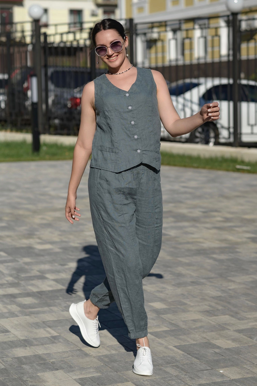 Жилет 100% лен - Новый лен фото 9