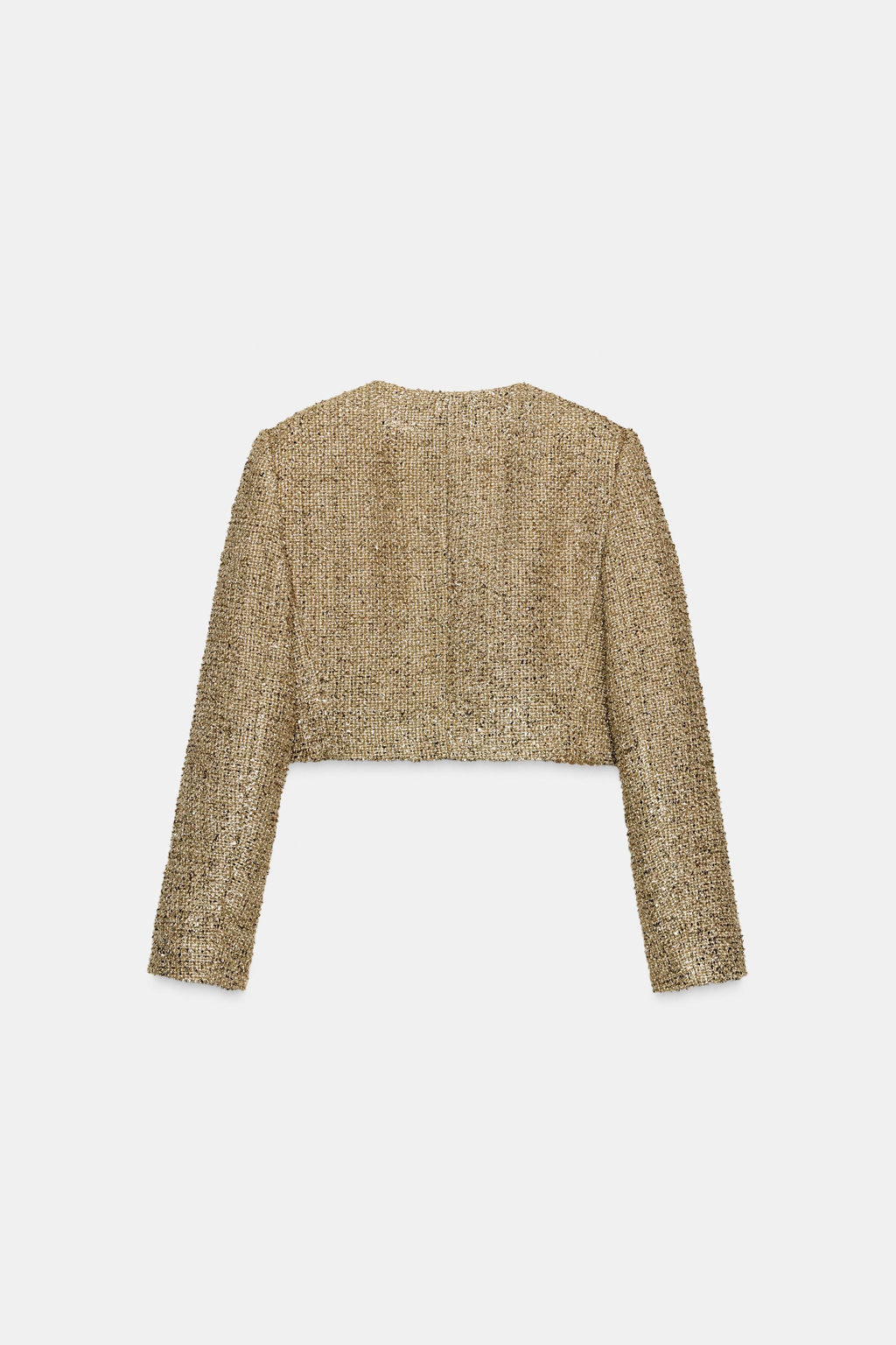 CROPPED TEXTURED JACKET WITH METALLIC THREAD - Zara фото 9